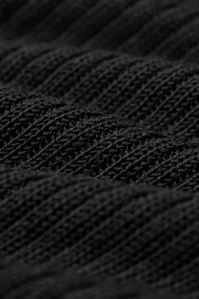 針織背心-casual-rolled-edge-linen-knitted-vest-black