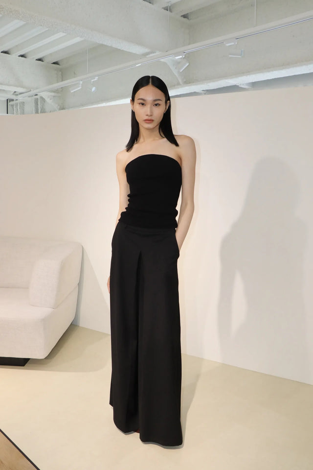 裙褲-high-quality-box-pleat-suit-culottes-black