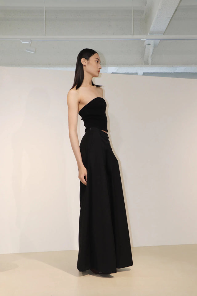 裙褲-high-quality-box-pleat-suit-culottes-black