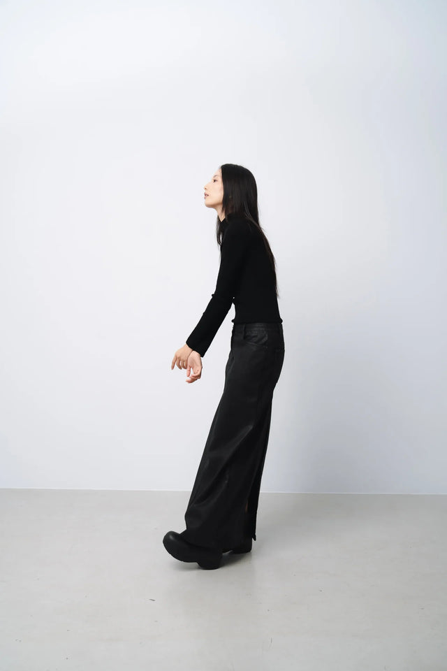 羊毛衫-warm-half-collar-seamless-woolen-sweater-black