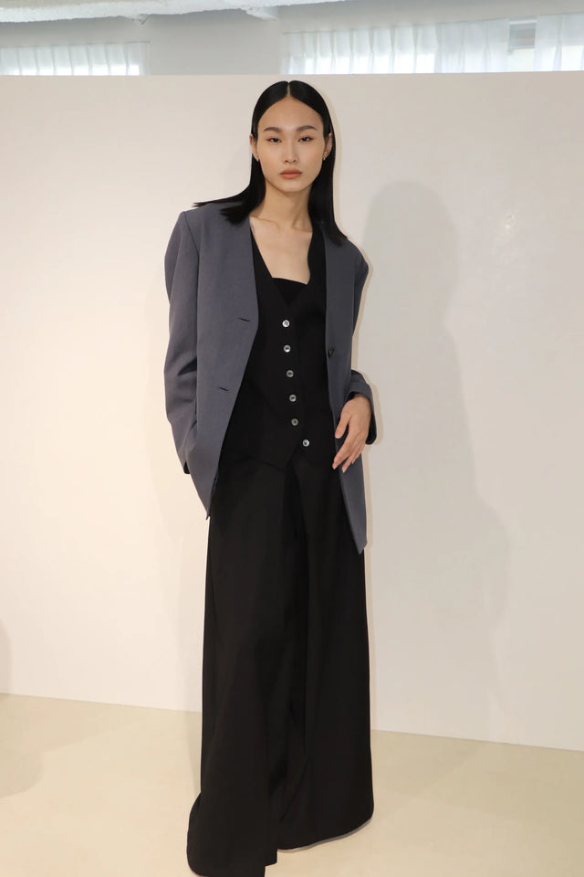 裙褲-high-quality-box-pleat-suit-culottes-black