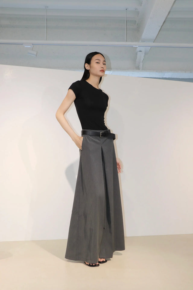 裙褲-high-quality-box-pleated-suit-culottes-dark-gray