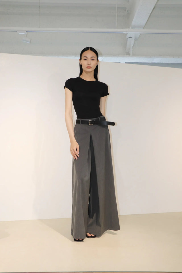 裙褲-high-quality-box-pleated-suit-culottes-dark-gray