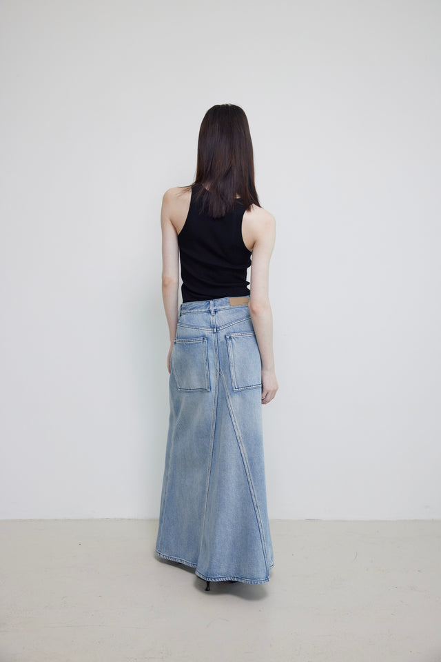 Silk Knit 夏日涼爽方U領針織背心 (黑)