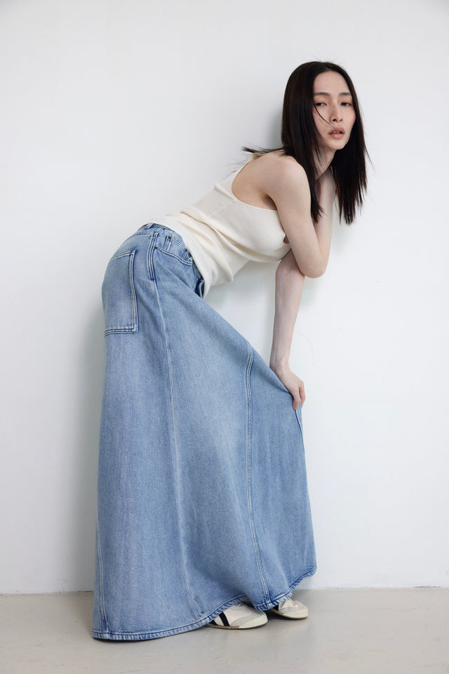 Silk Knit 夏日涼爽方U領針織背心 (柔白)