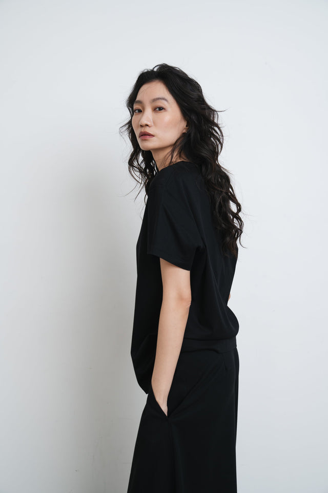 棉T-smooth-modal-silk-tee-black