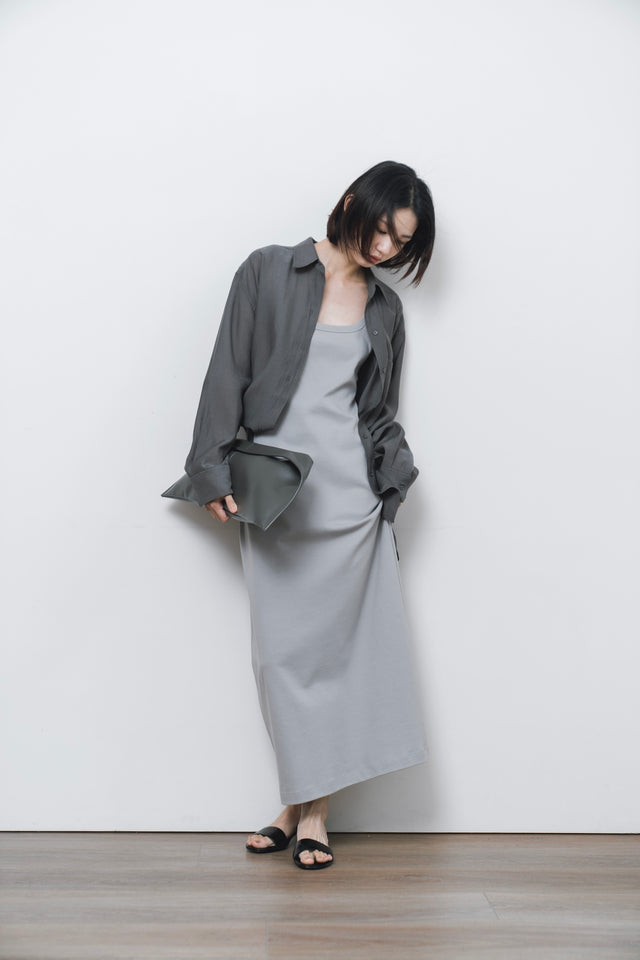 襯衫-double-pocket-slightly-textured-shirt-dark-gray