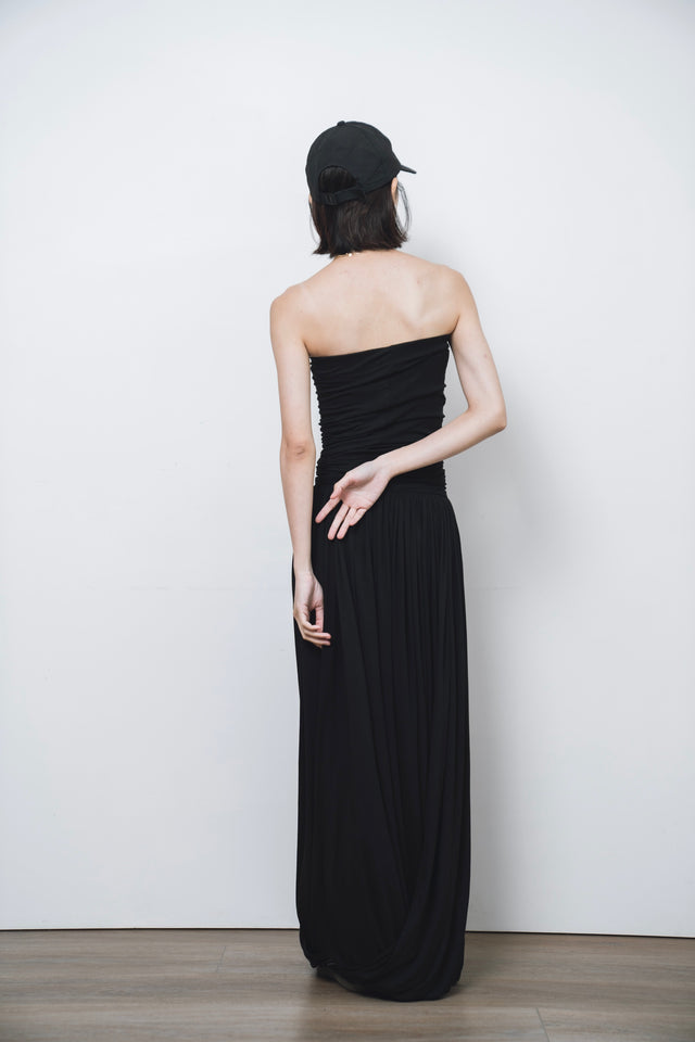 平口洋裝-three-dimensional-curved-pleated-flat-dress-black