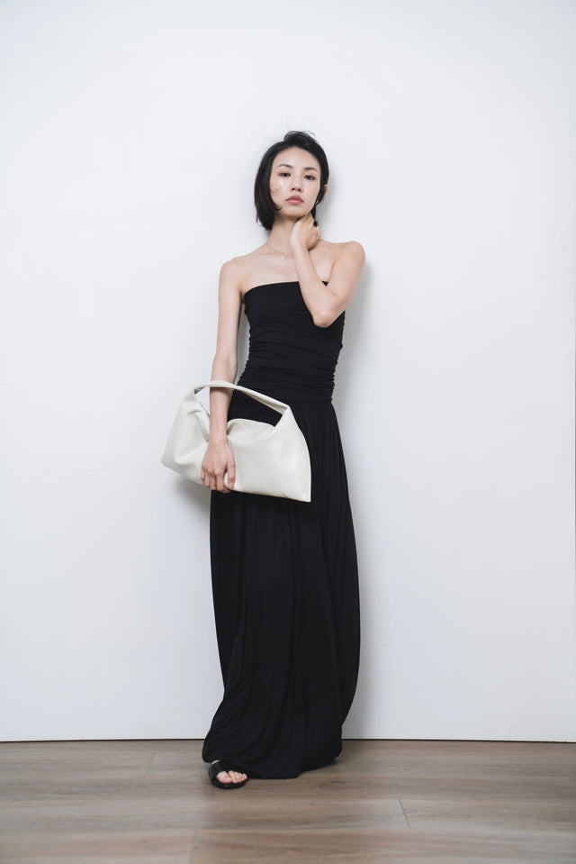 平口洋裝-three-dimensional-curved-pleated-flat-dress-black