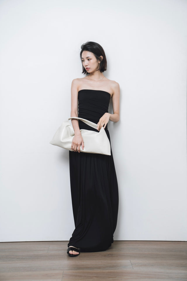 平口洋裝-three-dimensional-curved-pleated-flat-dress-black