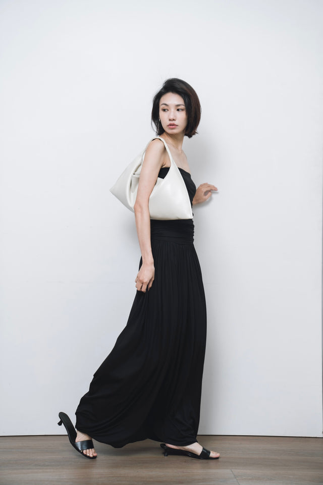 平口洋裝-three-dimensional-curved-pleated-flat-dress-black