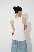 Silk Knit 夏日涼爽方U領針織背心 (柔白)