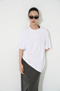 Unisex 精梳棉直身爽滑Tee (白)