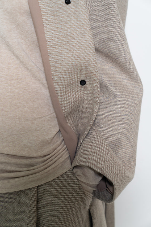 風衣式長版羊毛大衣 (裸麥)