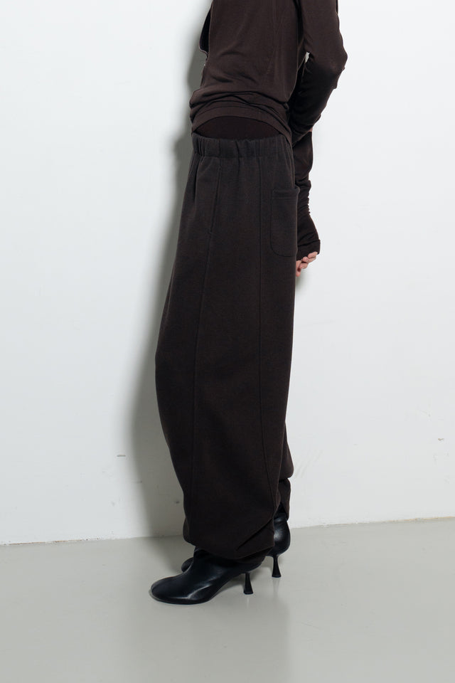 超舒適垂感剪裁休閒褲 (深棕)