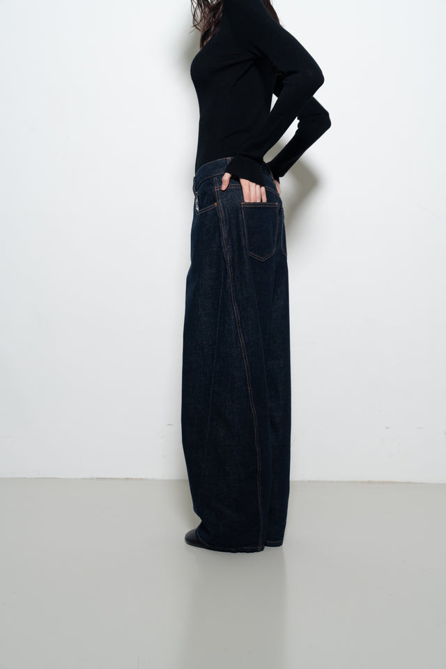 Ultra Soft 隱藏結構線原色丹寧褲 (原牛)