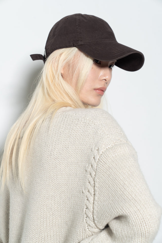 麻花領鬆軟大毛衣 (灰米)