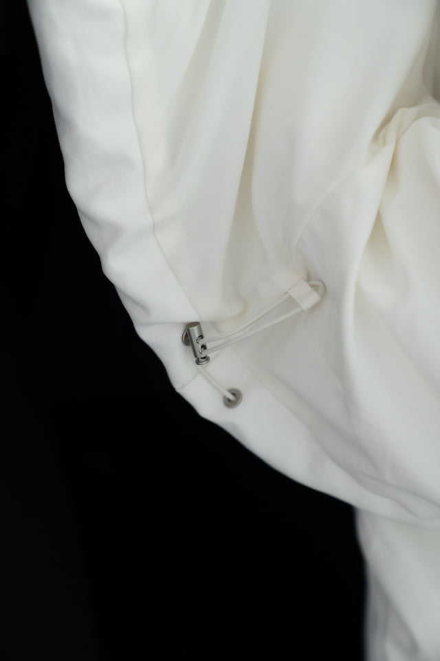 Large lapel quilted down jacket (soft white)