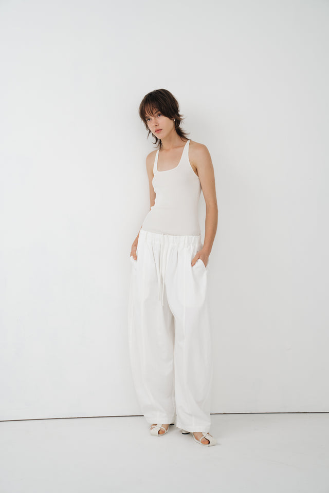 Silk Knit Y字美背涼爽針織背心 (白)