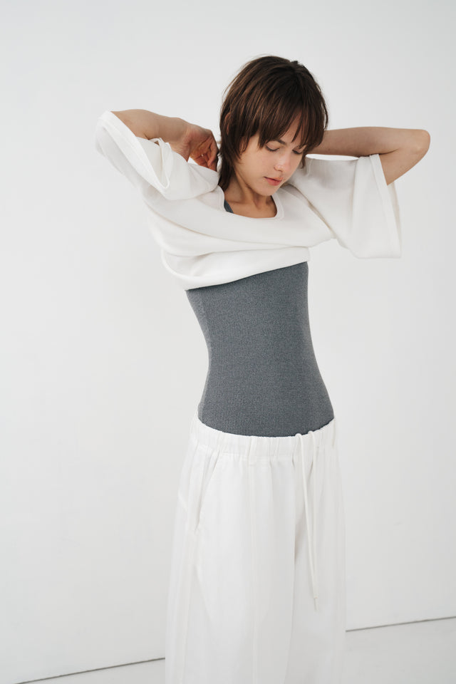 Silk Knit Y字美背涼爽針織背心 (灰)