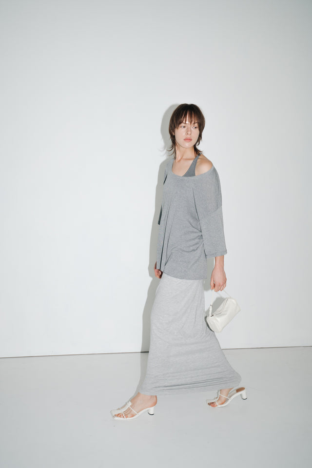 Silk Knit Y字美背涼爽針織背心 (灰)