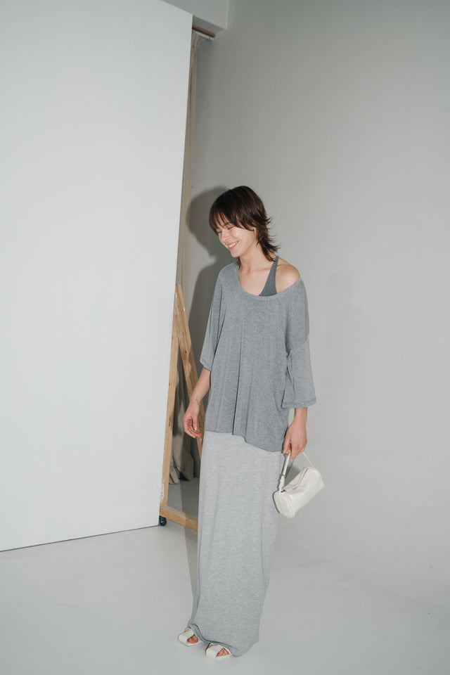 Silk Knit Y字美背涼爽針織背心 (灰)