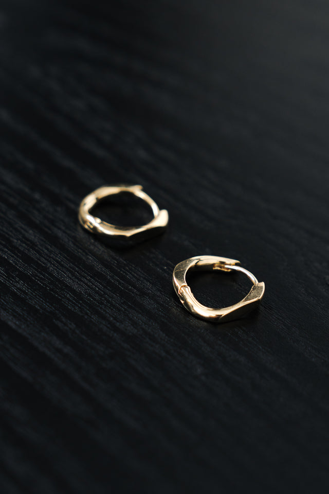 切面環形耳環 (金)