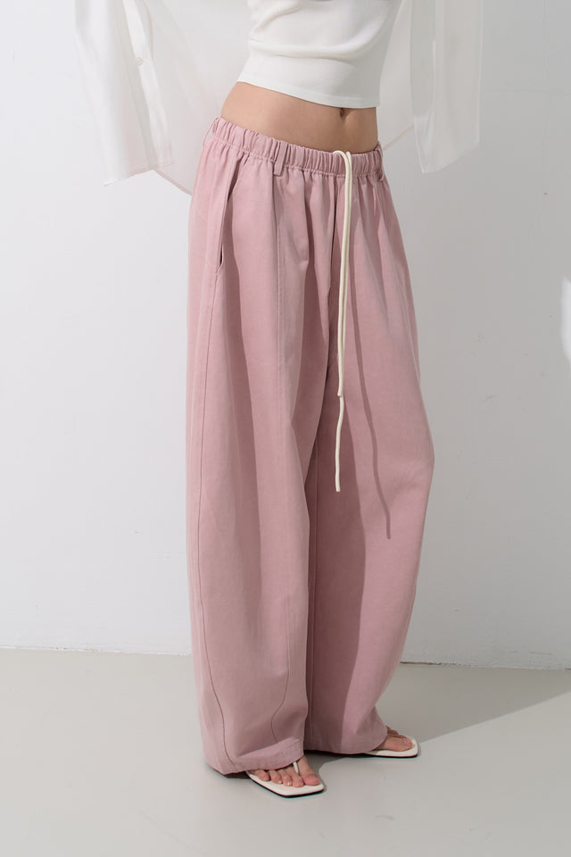 Unisex Tencel Cotton Cool Wide-Leg Pants (Azure Grey &amp; Soft White)