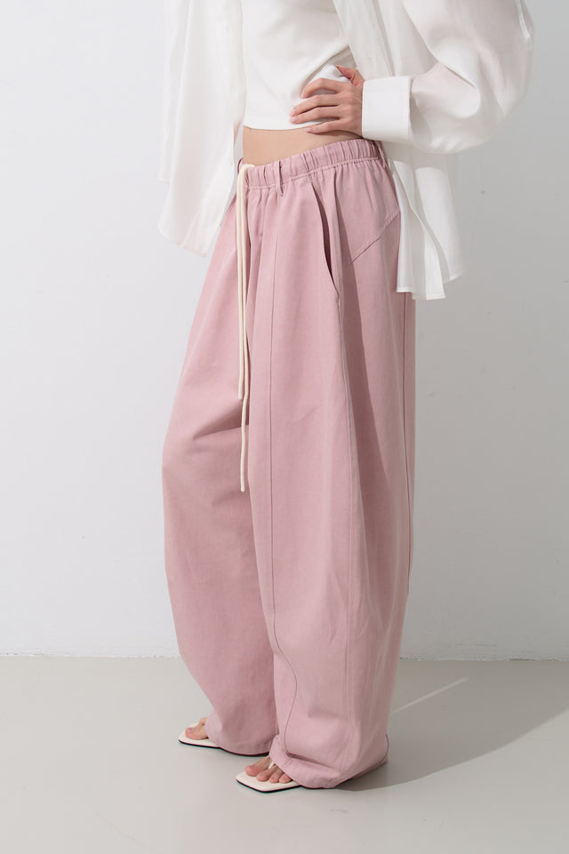 Unisex Tencel Cotton Cool Wide-Leg Pants (Azure Grey &amp; Soft White)