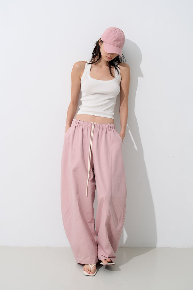 Unisex Tencel Cotton Cool Wide-Leg Pants (Azure Grey &amp; Soft White)