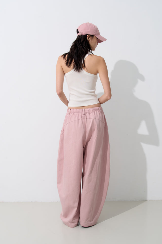Unisex Tencel Cotton Cool Wide-Leg Pants (Azure Grey &amp; Soft White)