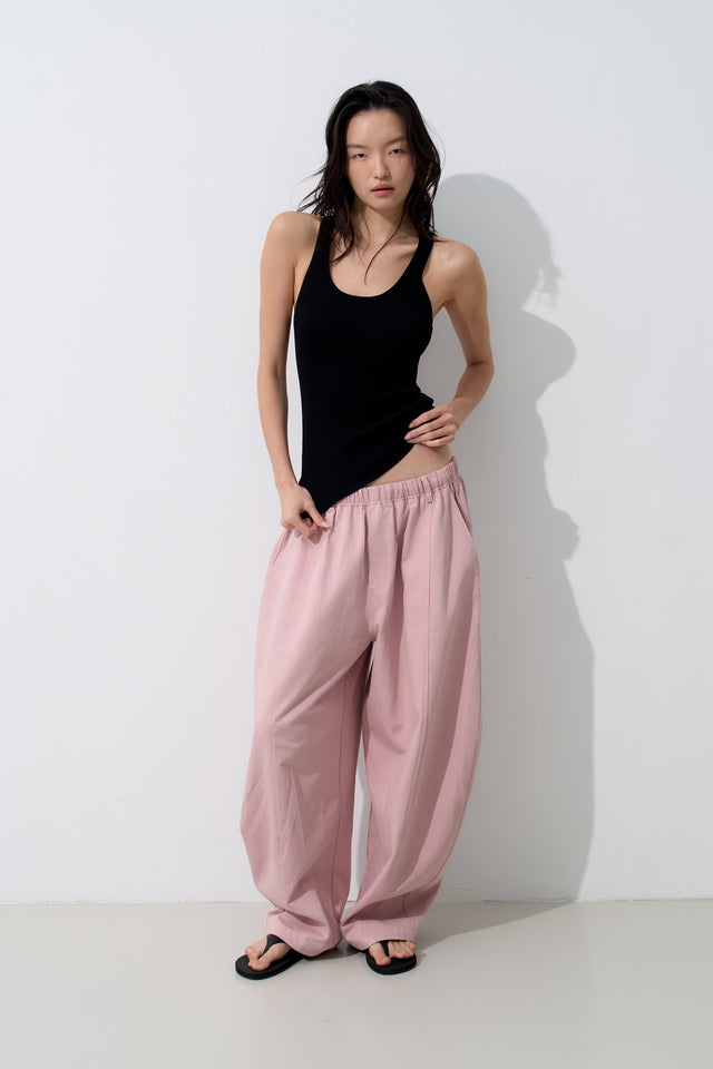 Unisex Tencel Cotton Cool Wide-Leg Pants (Azure Grey &amp; Soft White)