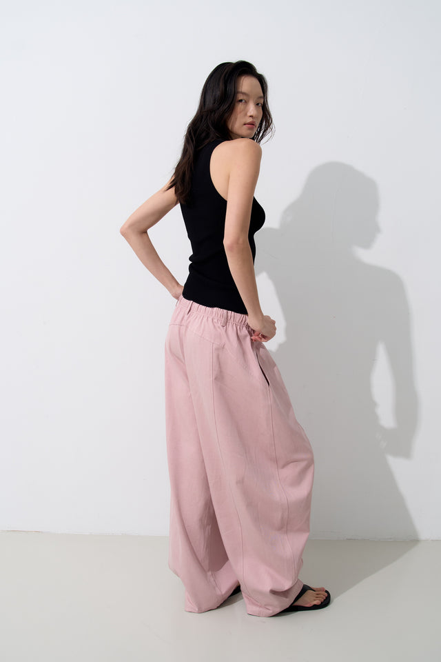 Unisex Tencel Cotton Cool Wide-Leg Pants (Azure Grey &amp; Soft White)