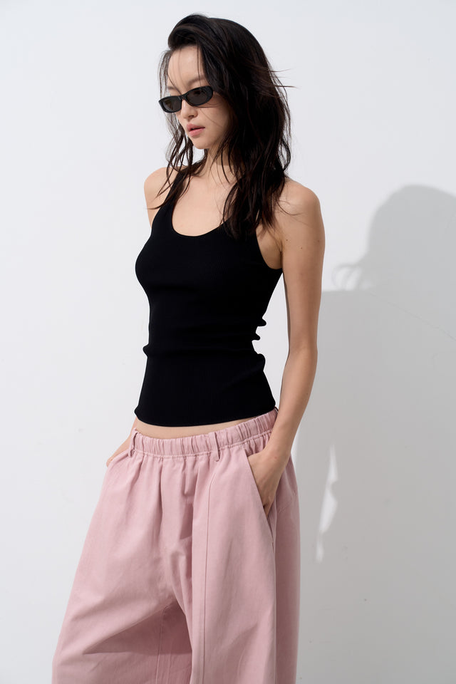 Unisex Tencel Cotton Cool Wide-Leg Pants (Azure Grey &amp; Soft White)