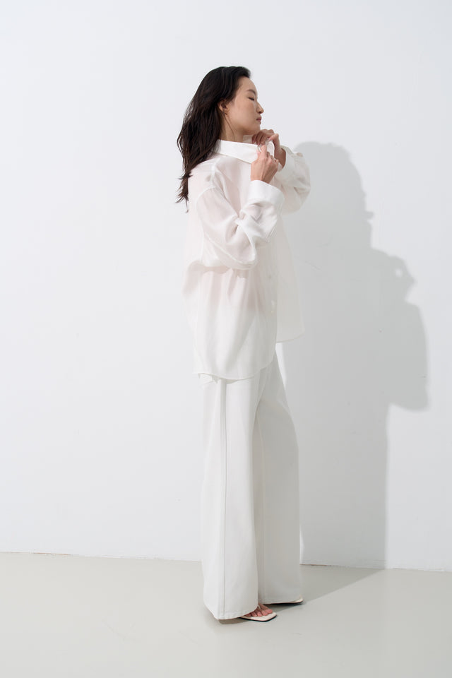 Silk Knit 寬邊大方領涼爽針織背心 (淡粉)
