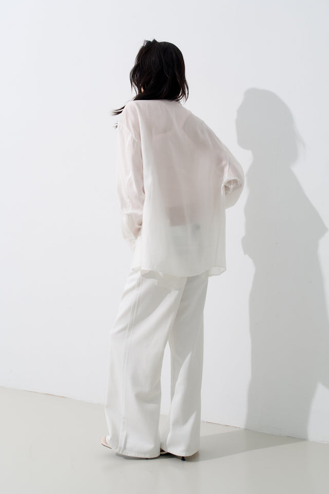 Silk Knit 寬邊大方領涼爽針織背心 (淡粉)