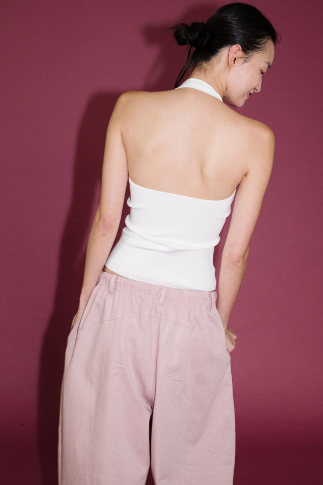 Unisex Tencel Cotton Cool Wide-Leg Pants (Azure Grey &amp; Soft White)