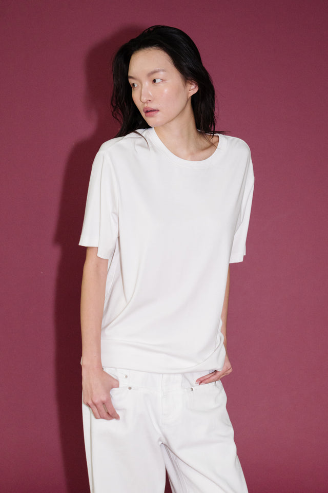 Unisex Combed Cotton Straight-Fit Smooth Tee (White) 