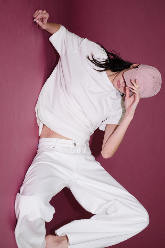 Unisex 精梳棉直身爽滑Tee (白)