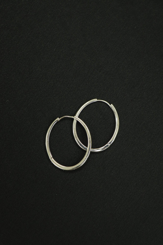 純銀耳環-oval-sterling-silver-earrings-silver