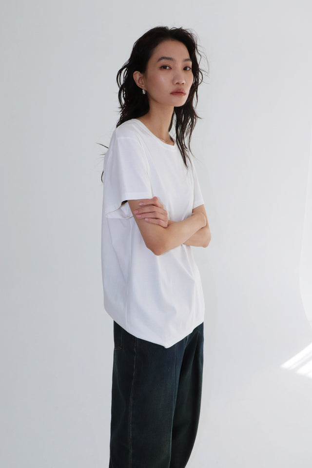 棉T-smooth-modal-silk-tee-white