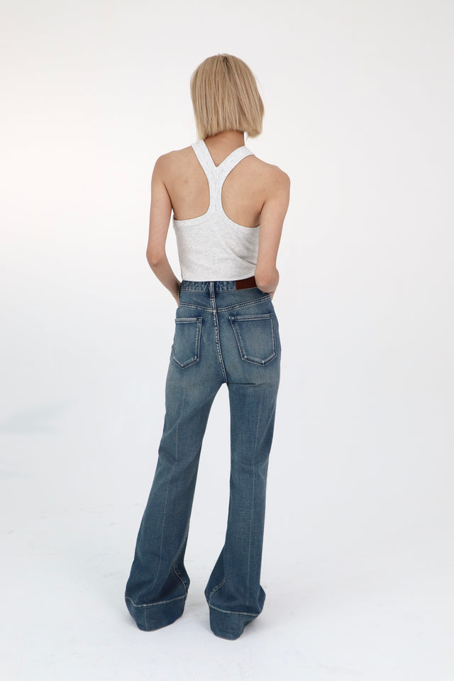 高腰喇叭褲-extra-long-leg-high-waisted-flared-pants-classic-blue