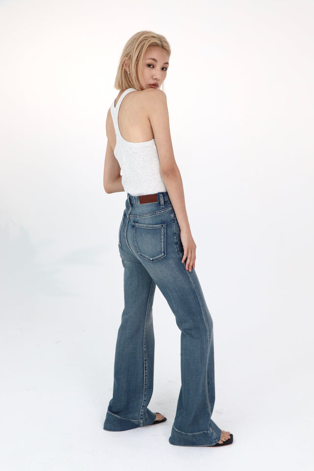 高腰喇叭褲-extra-long-leg-high-waisted-flared-pants-classic-blue