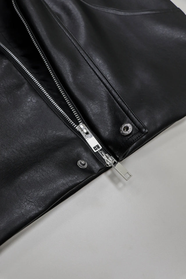 皮革外套-unisex-curved-cut-leather-jacket-black