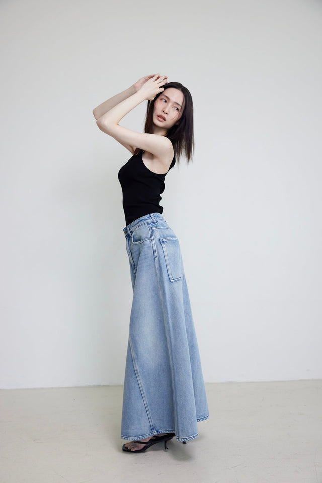 丹寧裙-ultra-soft-denim-maxi-line-skirt-lightblue