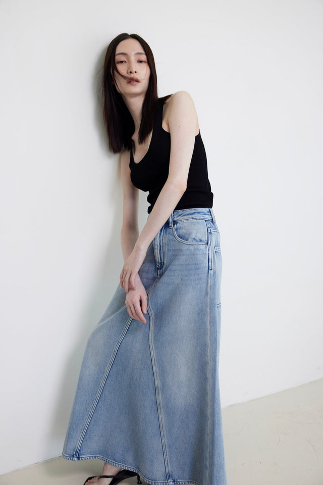 丹寧裙-ultra-soft-denim-maxi-line-skirt-lightblue