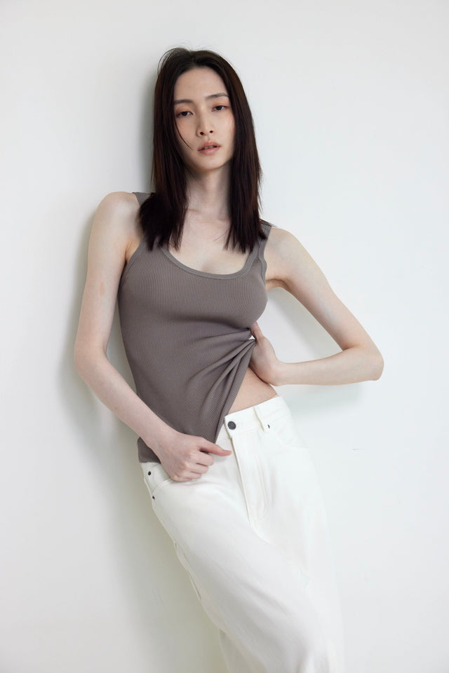 針織背心-double-u-beauty-back-cool-knitted-vest gray