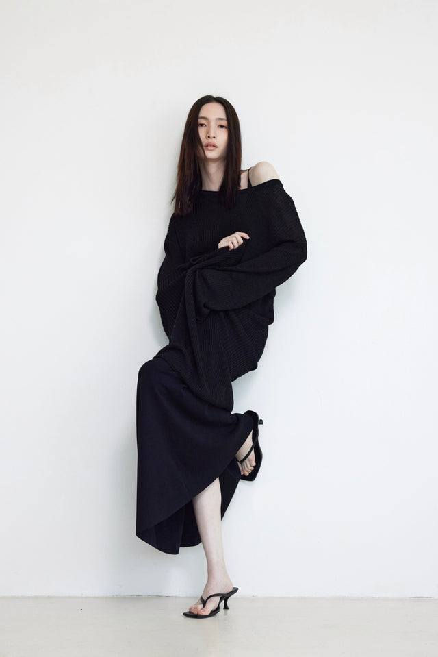 針織長洋裝-soft-linen-maxi-dress-black