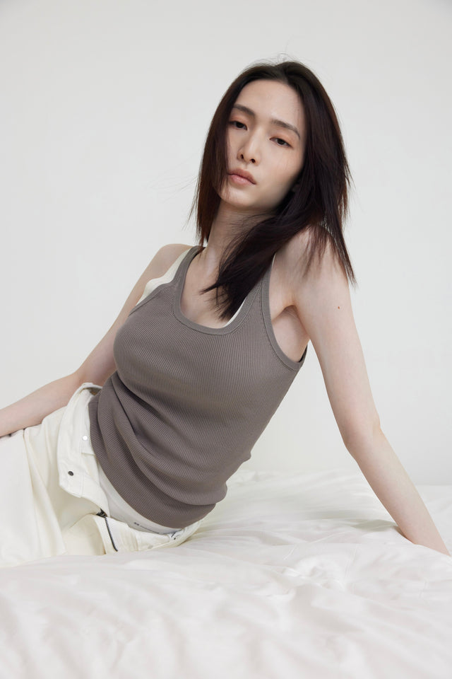 針織背心-double-u-beauty-back-cool-knitted-vest gray