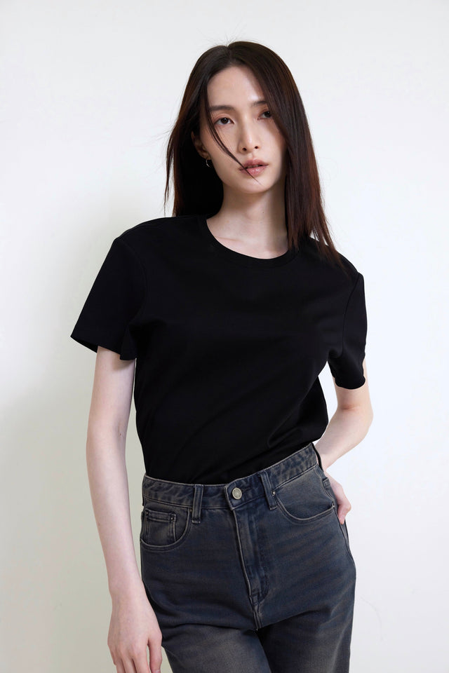 棉T-smooth-modal-silk-tee-black